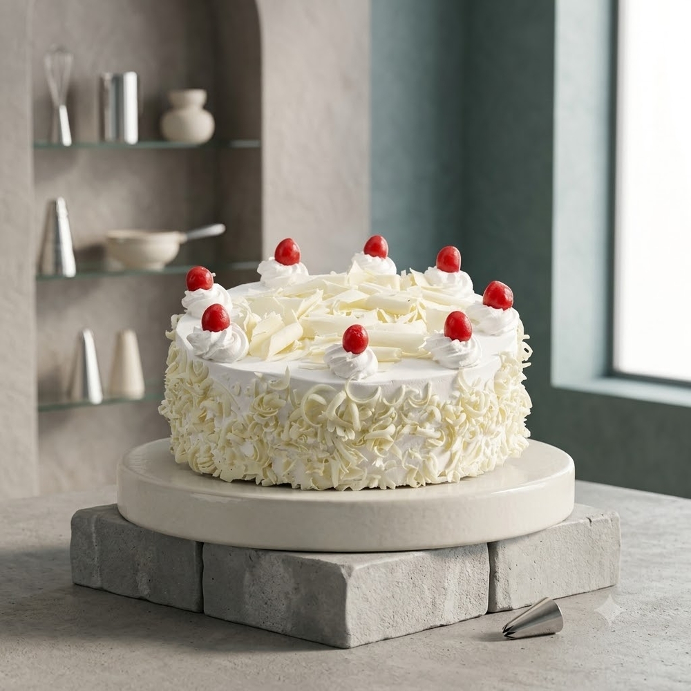 Egg less White Forest Cake