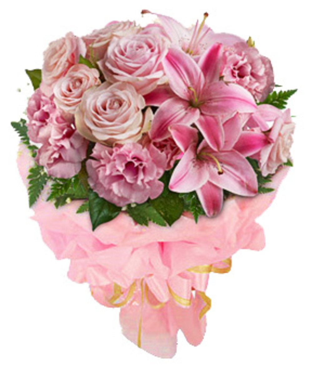 Pink Lilies , Roses & Carnations