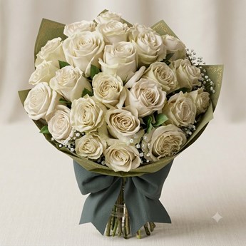 Long Stem White Roses Bouquet