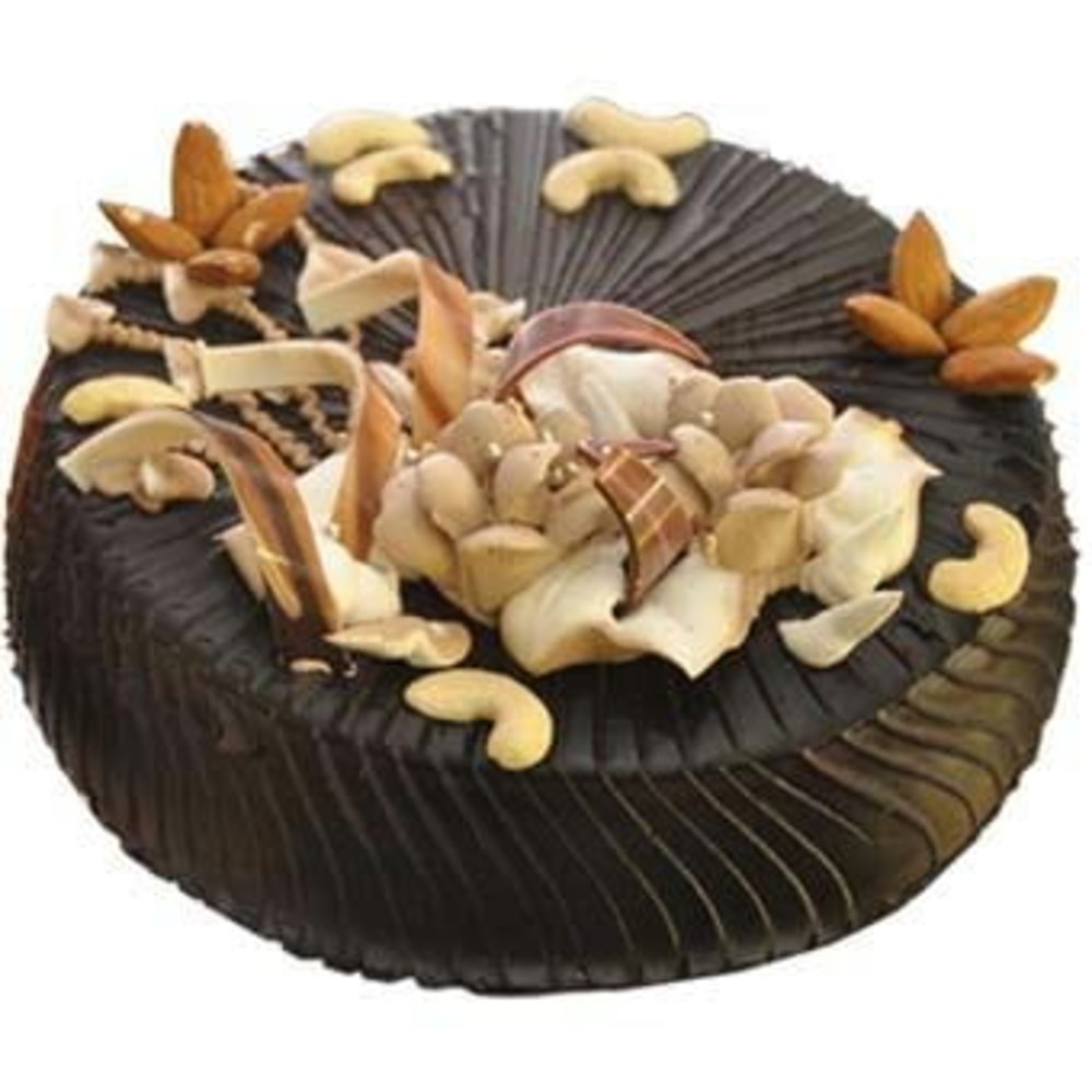 Dry Fruits Chocolate Cake With Flower Delivery Qatar Online