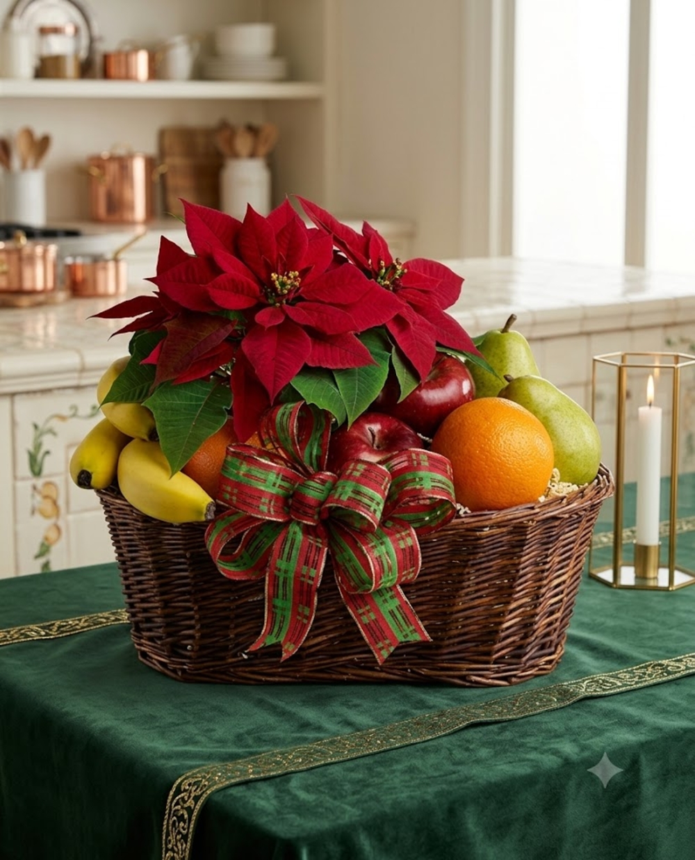 Fruit Basket With Flowers