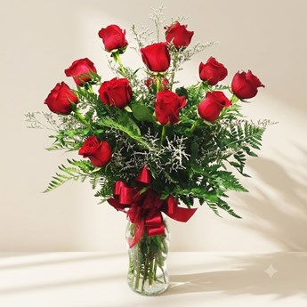 12 Shining Red Roses 