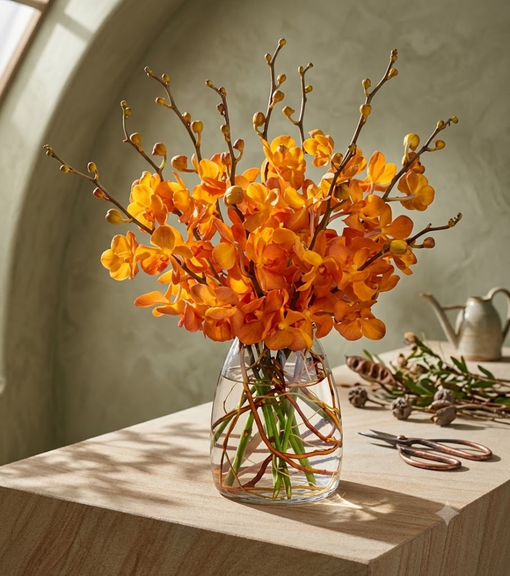Orange Mokara Orchids