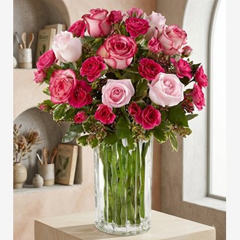 10 Pink and White Roses 