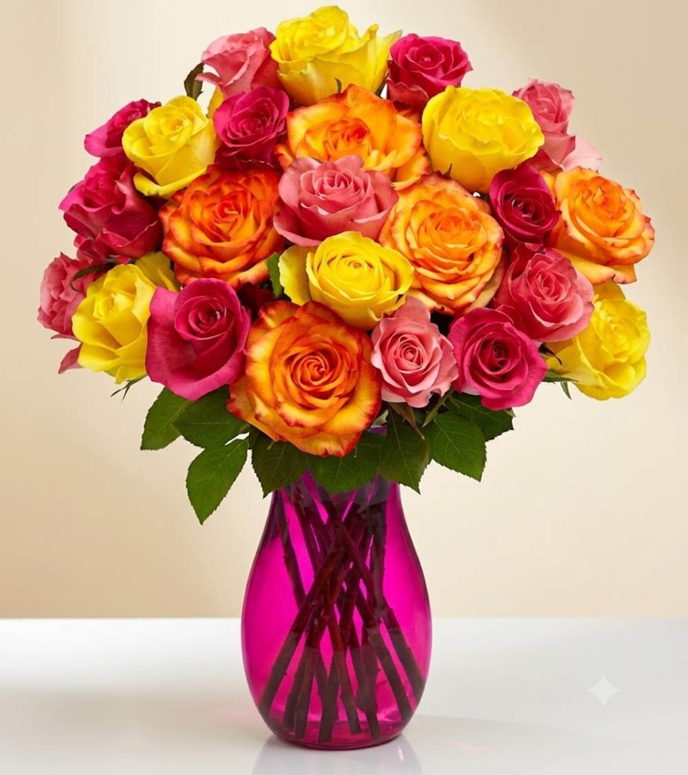 Mixed Color Roses Bouquet