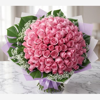 Pink Roses Hand Bouquet
