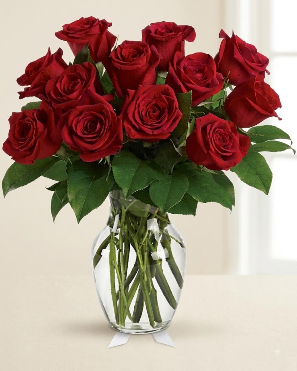 12 Red Roses in Jar