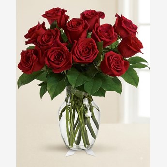 12 Red Roses in Jar