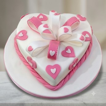 Pink Heart-Shaped Cake