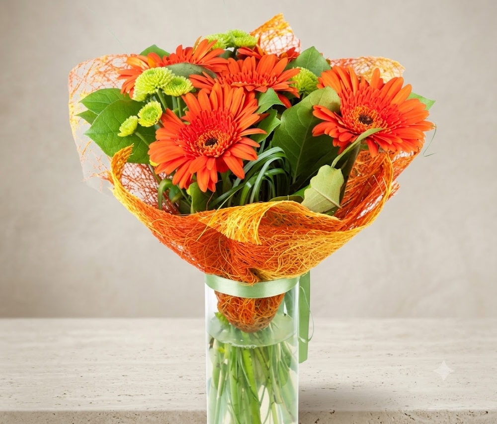 Orange Gerbera Flower Bouquet