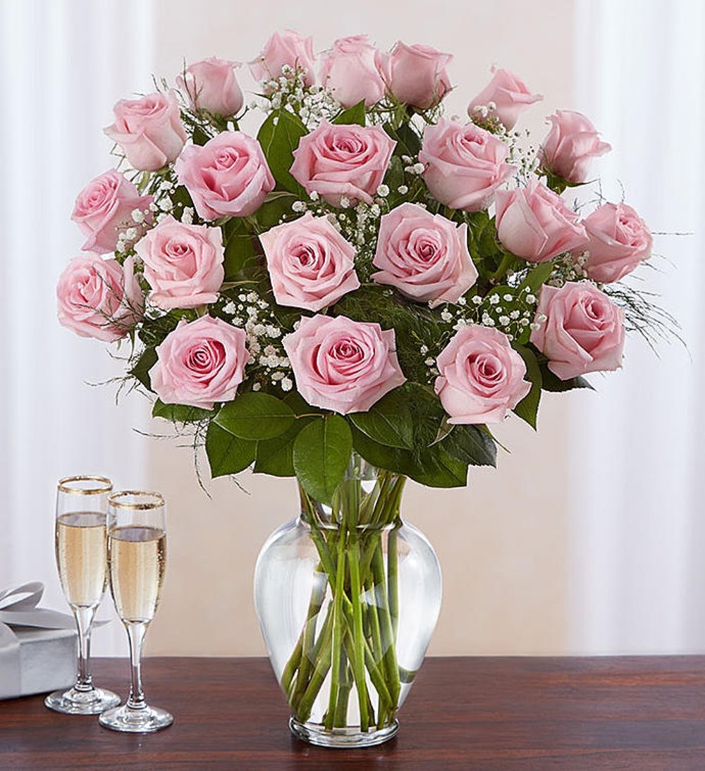 Bunch of Pink Roses Vase