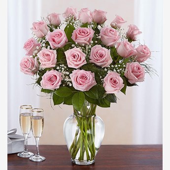 Bunch of Pink Roses Vase