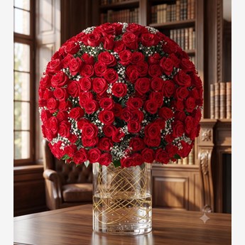 500 Red Roses with Baby’s Breath