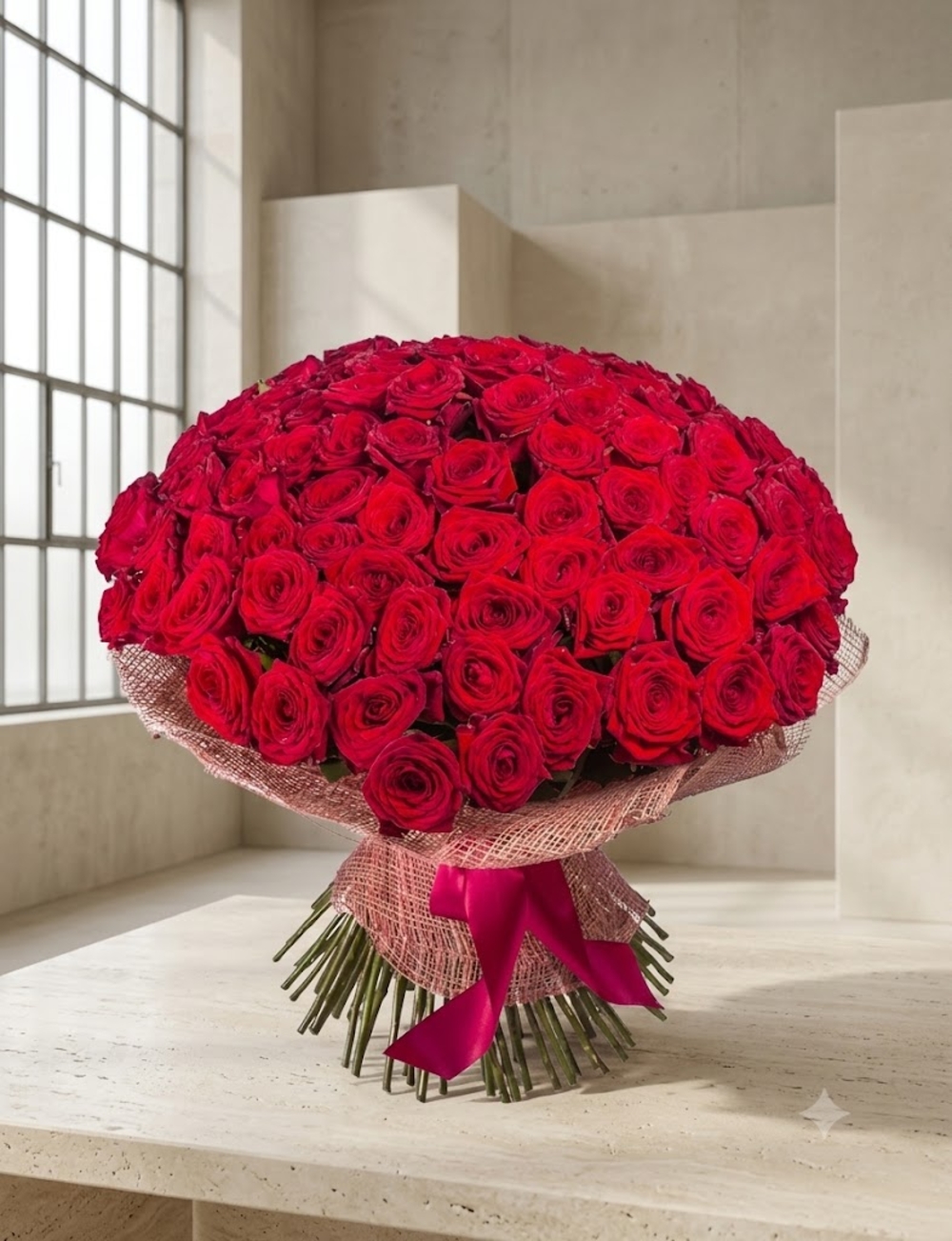 100 Red Roses Bunch