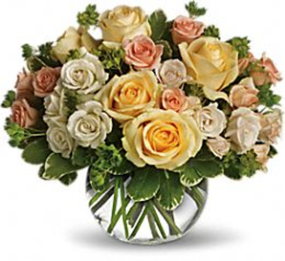 Vase with 40 Stems of Yellow & White roses