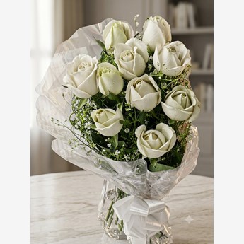 12 White Roses