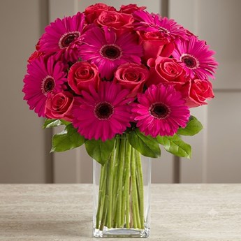 Pink Gerbera and Rose Bouquet
