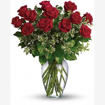 Vase with Red Roses