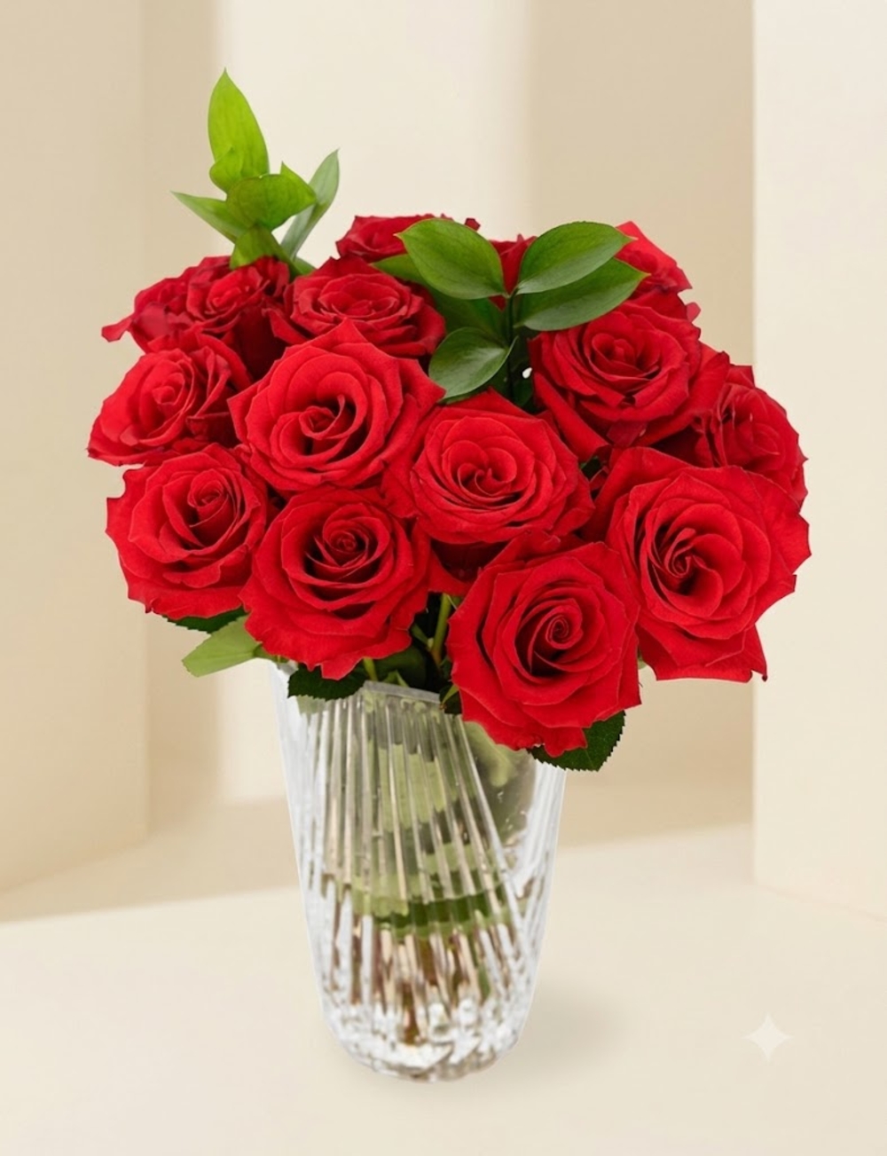 14 Red Rose Vase Bouquet