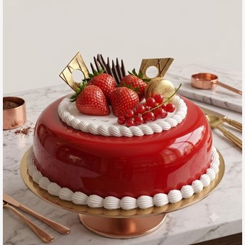 Strawberry Round Cake