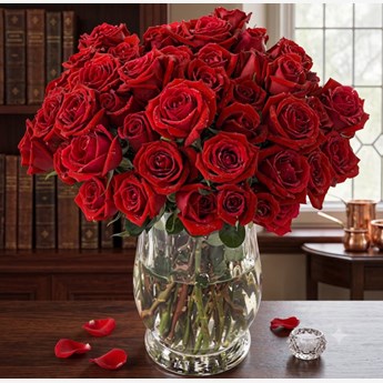 40 Red Rose Bouquet in a Vase