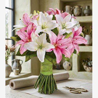 Pink and White Lily Bouquet