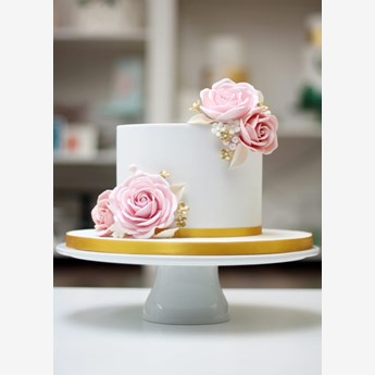 White And Pink Floral Birthday Cake 2kg 