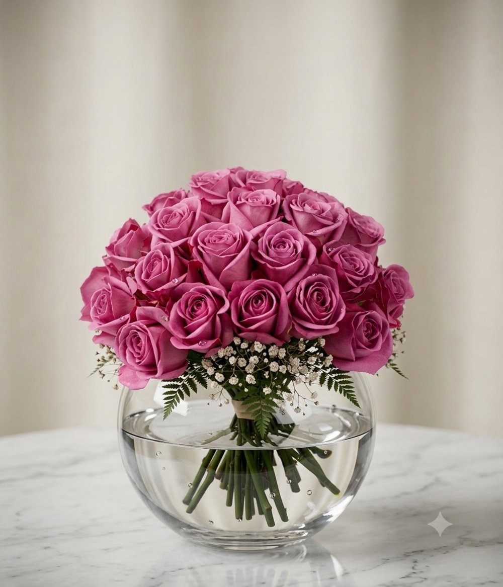 Purple Roses in a Vase