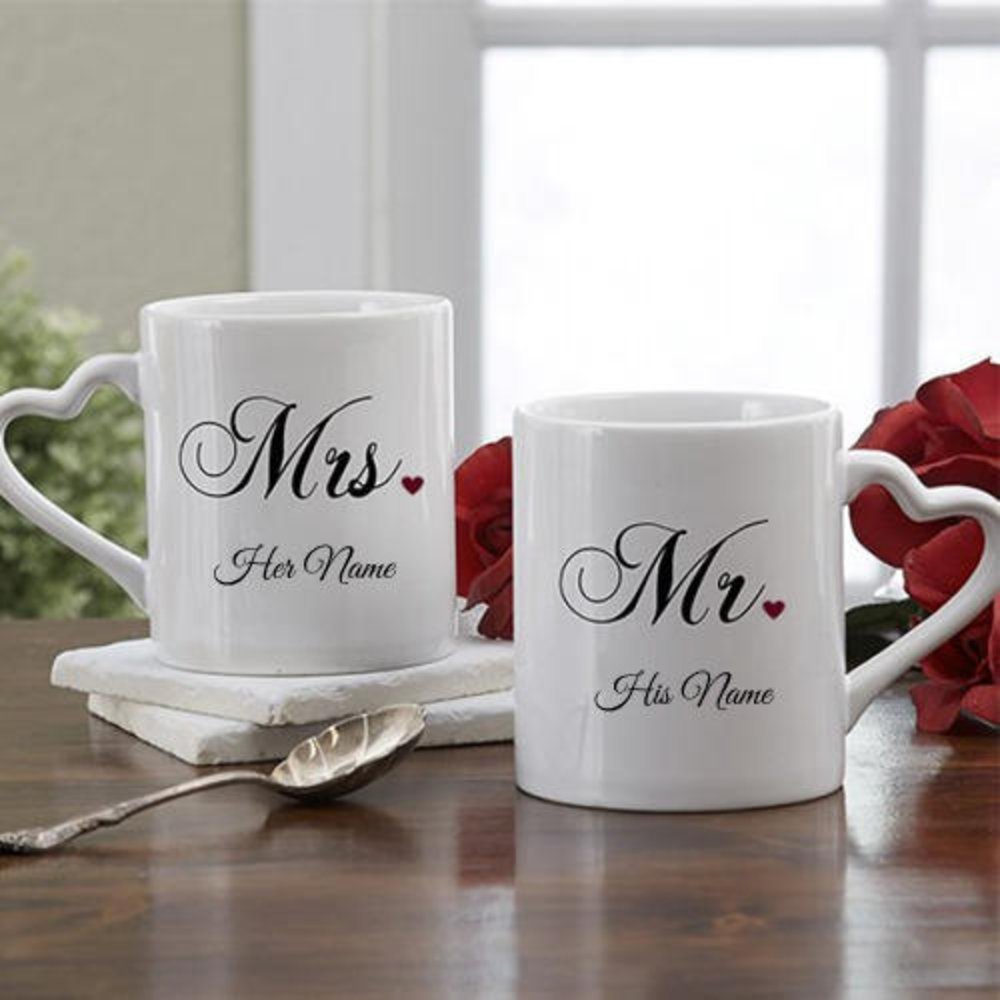 White Mr. And Mrs. Mug