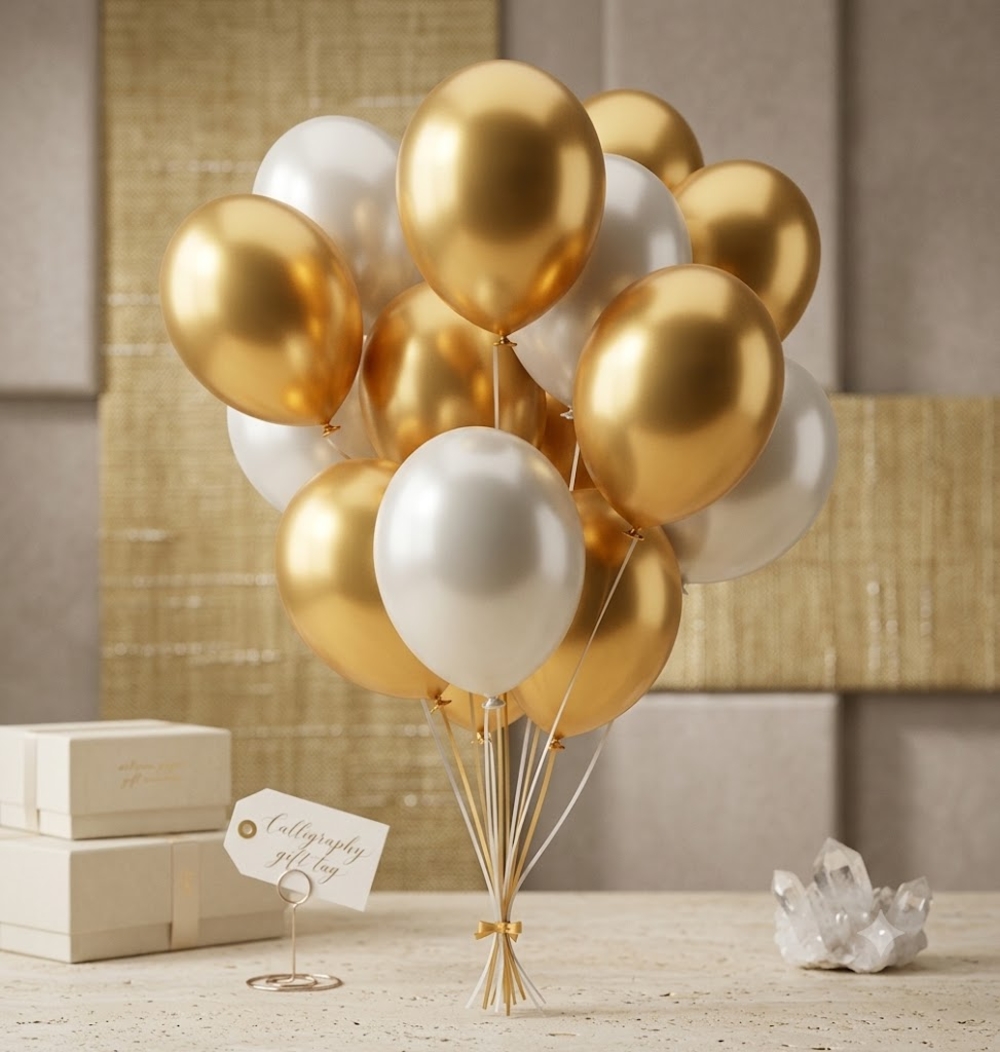 Golden and Silver Metallic Balloons