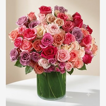 Pink, Peach, and Purple Bouquet