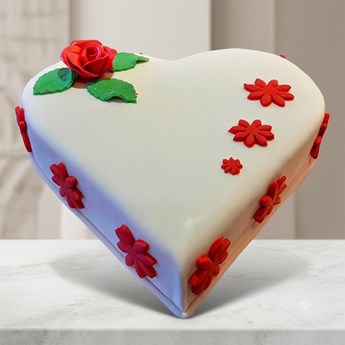 Heart Shape Butterscotch Cake