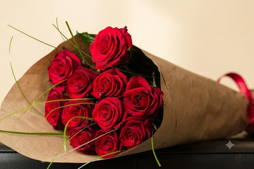10 Red Roses Bunch