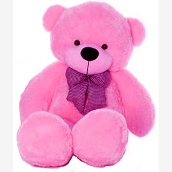 Pink Color Teddy Bear with Pink Ribbon (3Feet)