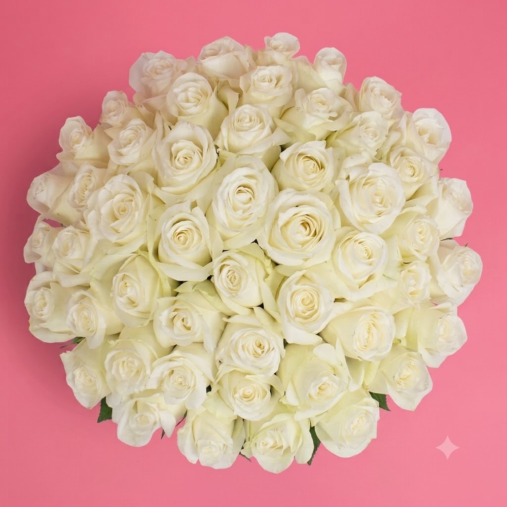 40 Stem White Roses