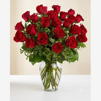 24 Fresh Red Roses Bouquet