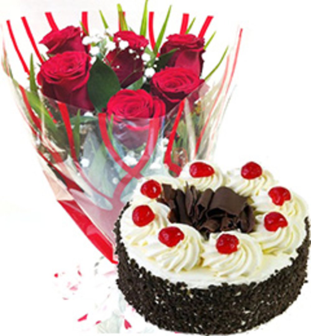 Roses & Chocolate Cake