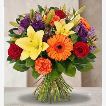 Mixed Roses, Lilies and Gerbera Bouquet