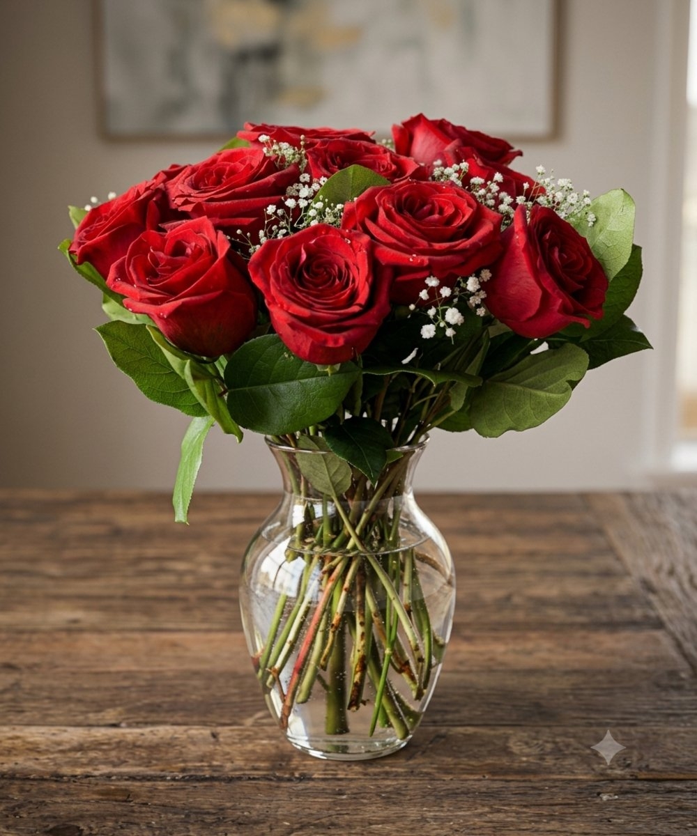 20 Red Roses Vase