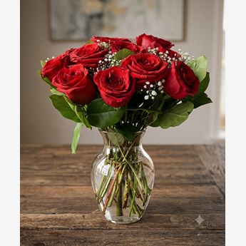 20 Red Roses Vase