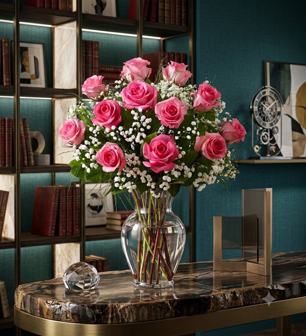 Premium Long Stem Pink Roses