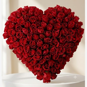 60 Red Rose Heart