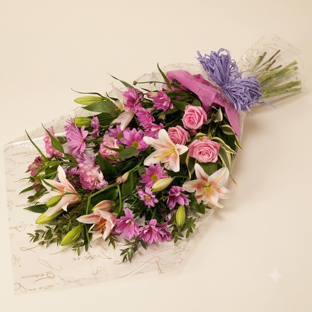 Pink and Purple Lily Bouquet