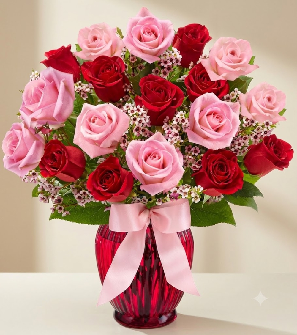 Pink and Red Vase 