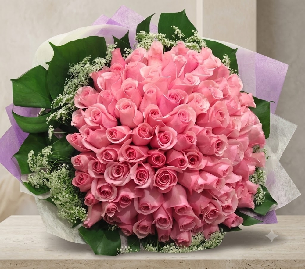 Luxury Pink Roses Bouquet