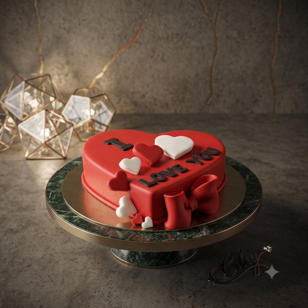 1kg Valentine Heart Cake