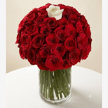 Red Roses with White Rose