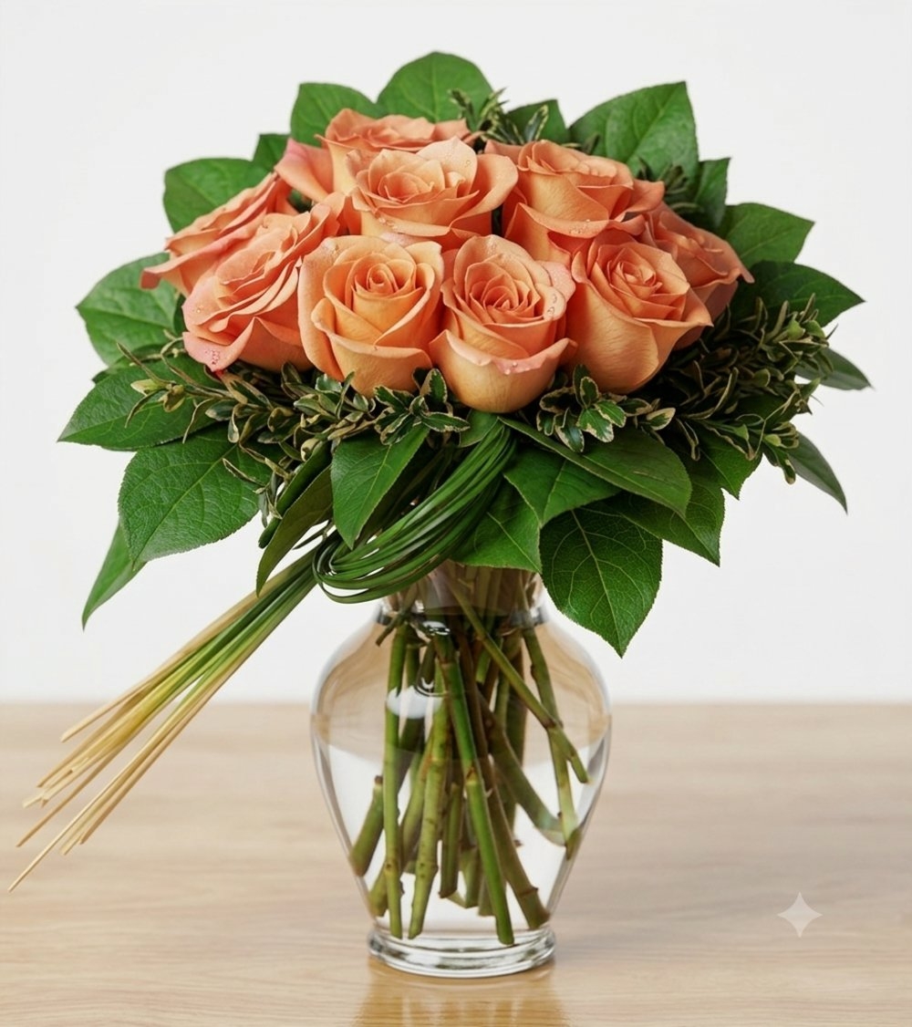 Peach Roses Bouquet