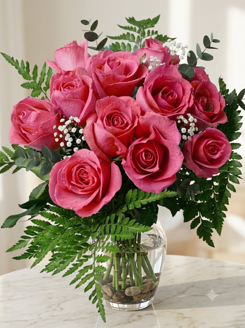 12 Pink Roses