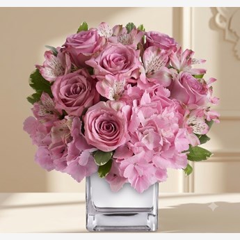 Pink Roses and Alstroemeria Bouquet
